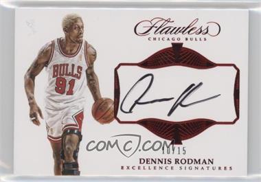 2016-17 Panini Flawless - Excellence Signatures - Ruby #EX-DEN - Dennis Rodman /15