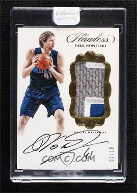 2016-17 Panini Flawless - Vertical Patch Autographs - Gold #V-DN - Dirk Nowitzki /10 [Uncirculated]
