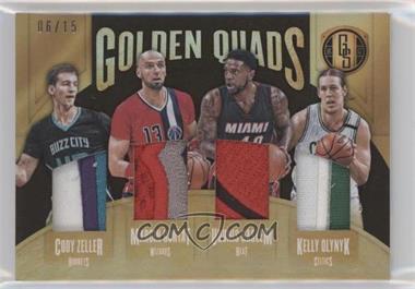 2016-17 Panini Gold Standard - Golden Quads - Black #13 - Cody Zeller, Marcin Gortat, Udonis Haslem, Kelly Olynyk /15