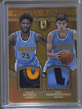 2016-17 Panini Gold Standard - Newly Minted Memorabilia Duals #9 - Juan Hernangomez, Malik Beasley /25