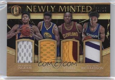 2016-17 Panini Gold Standard - Newly Minted Memorabilia Quads - Black #15 - Brandon Ingram, Damian Jones, Kay Felder, Malachi Richardson /15