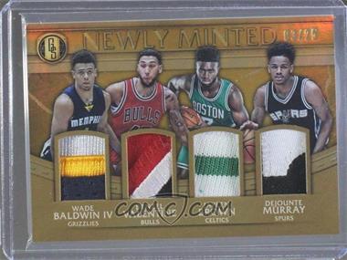 2016-17 Panini Gold Standard - Newly Minted Memorabilia Quads #4 - Wade Baldwin IV, Denzel Valentine, Dejounte Murray, Jaylen Brown /25