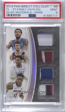 2016-17 Panini Immaculate Collection Collegiate - Quads - Prime #9 - Willie Cauley-Stein, Frank Kaminsky, Jahlil Okafor, D'Angelo Russell /25 [PSA 9 MINT]