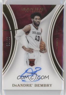 2016-17 Panini Immaculate Collection Collegiate - Rookie Autographs #71 - DeAndre' Bembry /99