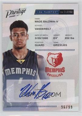 2016-17 Panini Prestige - NBA Passport Signatures #5 - Wade Baldwin IV /99