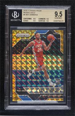 2016-17 Panini Prizm Mosaic - [Base] - Gold #6 - Ben Simmons /10 [BGS 9.5 GEM MINT]