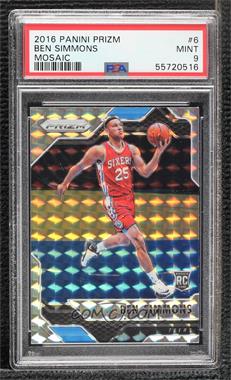 2016-17 Panini Prizm Mosaic - [Base] #6 - Ben Simmons [PSA 9 MINT]