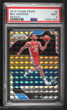 2016-17 Panini Prizm Mosaic - [Base] #6 - Ben Simmons [PSA 9 MINT]