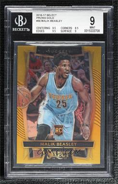 2016-17 Panini Select - [Base] - Gold Prizm #56 - Concourse - Malik Beasley /10 [BGS 9 MINT]