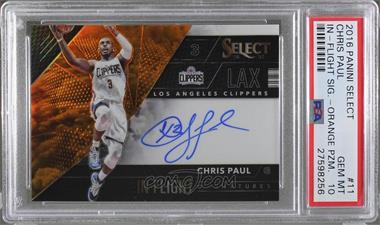 2016-17 Panini Select - In Flight Signatures - Orange Prizm #11 - Chris Paul /60 [PSA 10 GEM MT]