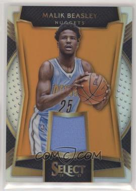 2016-17 Panini Select - Rookie Swatches - Orange Prizm #27 - Malik Beasley /60