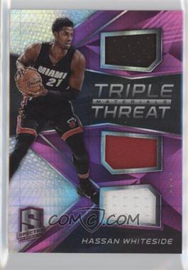 2016-17 Panini Spectra - Triple Threat Materials - Pink #9 - Hassan Whiteside /49