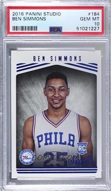 2016-17 Panini Studio - [Base] #184 - Studio Edition - Ben Simmons [PSA 10 GEM MT]