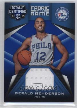 2016-17 Panini Totally Certified - Fabric of the Game Materials - Blue #25 - Gerald Henderson /99