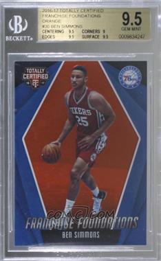 2016-17 Panini Totally Certified - Franchise Foundations - Orange #30 - Ben Simmons /60 [BGS 9.5 GEM MINT]