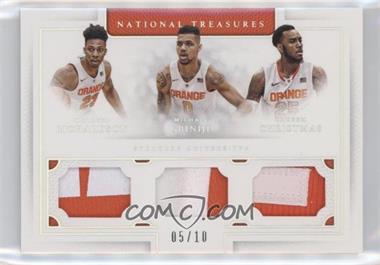 2016 Panini National Treasures Collegiate - Trio Relics - Prime #18 - Malachi Richardson, Michael Gbinije, Rakeem Christmas /10