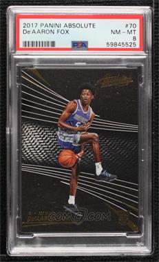 2017-18 Panini Absolute - [Base] #70 - Rookies - De'Aaron Fox [PSA 8 NM‑MT]