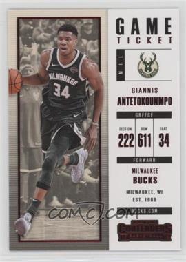 2017-18 Panini Contenders - [Base] - Game Ticket #3 - Giannis Antetokounmpo