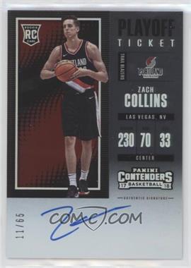 2017-18 Panini Contenders - [Base] - Playoff Ticket #110.1 - Rookie - Zach Collins /65
