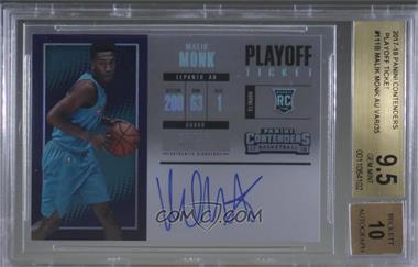 2017-18 Panini Contenders - [Base] - Playoff Ticket #111.2 - Rookie Variation - Malik Monk (Horizontal) /35 [BGS 9.5 GEM MINT]