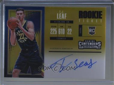 2017-18 Panini Contenders - [Base] - Premium Edition Gold Prizm #118.2 - Rookie Ticket Variation - TJ Leaf (Horizontal) /10 [Noted]