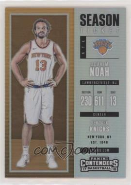 2017-18 Panini Contenders - [Base] - Premium Edition Silver Prizm #71 - Season Ticket - Joakim Noah