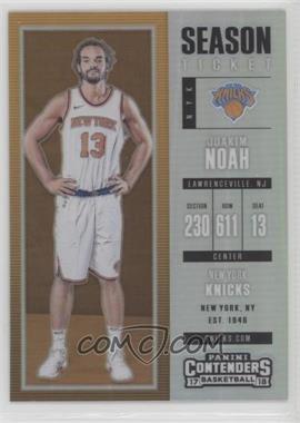 2017-18 Panini Contenders - [Base] - Premium Edition Silver Prizm #71 - Season Ticket - Joakim Noah