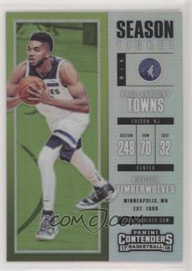 2017-18 Panini Contenders - [Base] - Premium Edition Silver Prizm #89 - Season Ticket - Karl-Anthony Towns