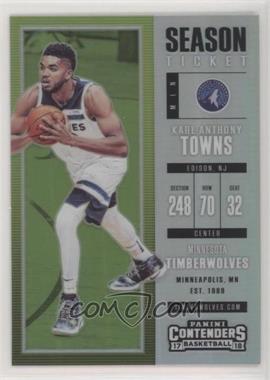 2017-18 Panini Contenders - [Base] - Premium Edition Silver Prizm #89 - Season Ticket - Karl-Anthony Towns