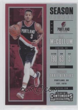 2017-18 Panini Contenders - [Base] - Premium Edition Silver Prizm #91 - Season Ticket - C.J. McCollum