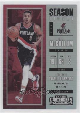 2017-18 Panini Contenders - [Base] - Premium Edition Silver Prizm #91 - Season Ticket - C.J. McCollum