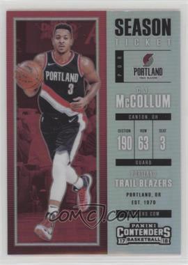 2017-18 Panini Contenders - [Base] - Premium Edition Silver Prizm #91 - Season Ticket - C.J. McCollum