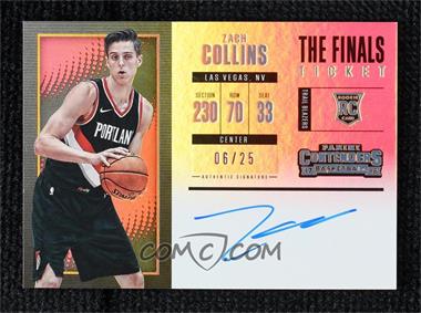 2017-18 Panini Contenders - [Base] - The Finals Ticket #110.2 - Rookie Variation - Zach Collins (Horizontal) /25