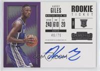 Rookie Ticket Variation - Harry Giles (Horizontal) #/75