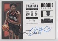 Rookie Ticket Variation - Caleb Swanigan (Horizontal) #/75