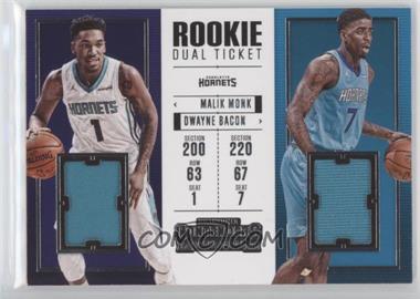 2017-18 Panini Contenders - Rookie Ticket Dual Swatches #RTD-8 - Dwayne Bacon, Malik Monk