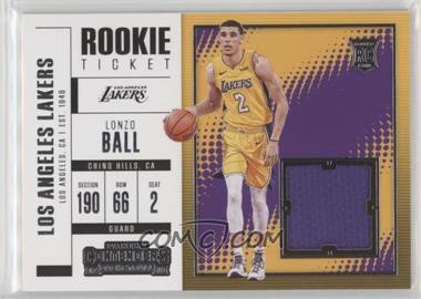 2017-18 Panini Contenders - Rookie Ticket Swatches #RTS-2 - Lonzo Ball