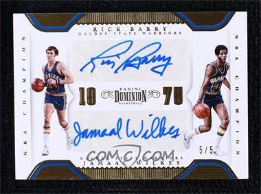 2017-18 Panini Dominion - NBA Champions Dual Signatures - Gold #CDS-1975 - Jamaal Wilkes, Rick Barry /5