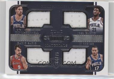 2017-18 Panini Dominion - Quad Materials #23 - T.J. McConnell, Joel Embiid, J.J. Redick, Dario Saric /75