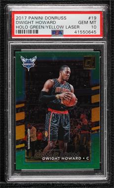 2017-18 Panini Donruss - [Base] - Holo Green and Yellow Laser #19 - Dwight Howard [PSA 10 GEM MT]