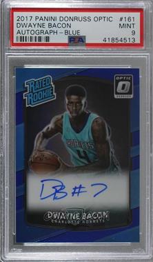 2017-18 Panini Donruss Optic - [Base] - Blue Prizm Signatures #161 - Rated Rookie - Dwayne Bacon /49 [PSA 9 MINT]