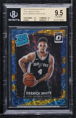 2017-18 Panini Donruss Optic - [Base] - Fast Break Gold Prizm #172 - Rated Rookie - Derrick White /10 [BGS 9.5 GEM MINT]