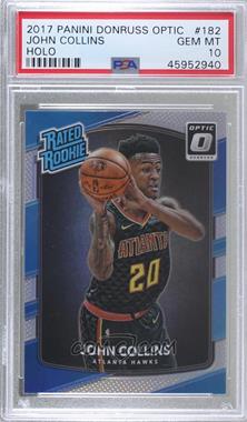 2017-18 Panini Donruss Optic - [Base] - Holo Silver Prizm #182 - Rated Rookie - John Collins [PSA 10 GEM MT]