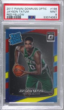 2017-18 Panini Donruss Optic - [Base] - Mega Box Red/Yellow #198 - Rated Rookie - Jayson Tatum [PSA 9 MINT]