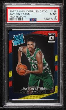 2017-18 Panini Donruss Optic - [Base] - Mega Box Red/Yellow #198 - Rated Rookie - Jayson Tatum [PSA 9 MINT]