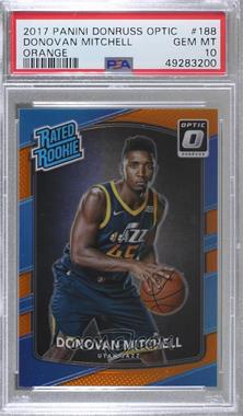 2017-18 Panini Donruss Optic - [Base] - Orange Prizm #188 - Rated Rookie - Donovan Mitchell /199 [PSA 10 GEM MT]