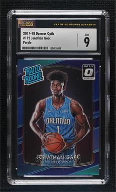 2017-18 Panini Donruss Optic - [Base] - Purple Prizm #195 - Rated Rookie - Jonathan Isaac [CSG 9 Mint]