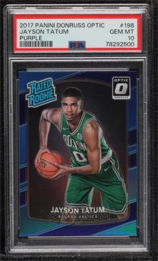 2017-18 Panini Donruss Optic - [Base] - Purple Prizm #198 - Rated Rookie - Jayson Tatum [PSA 10 GEM MT]