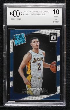 2017-18 Panini Donruss Optic - [Base] #199 - Rated Rookie - Lonzo Ball [BCCG 10 Mint or Better]