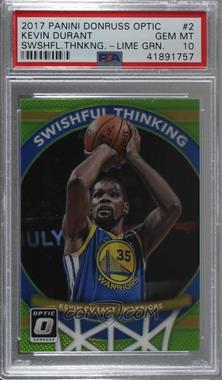 2017-18 Panini Donruss Optic - Swishful Thinking - Lime Green Prizm #2 - Kevin Durant /175 [PSA 10 GEM MT]